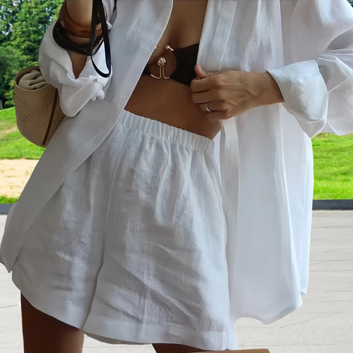 Damen Oversized Hemdblusenkleid mit langen Ärmeln und asymmetrischem Schnitt Drune