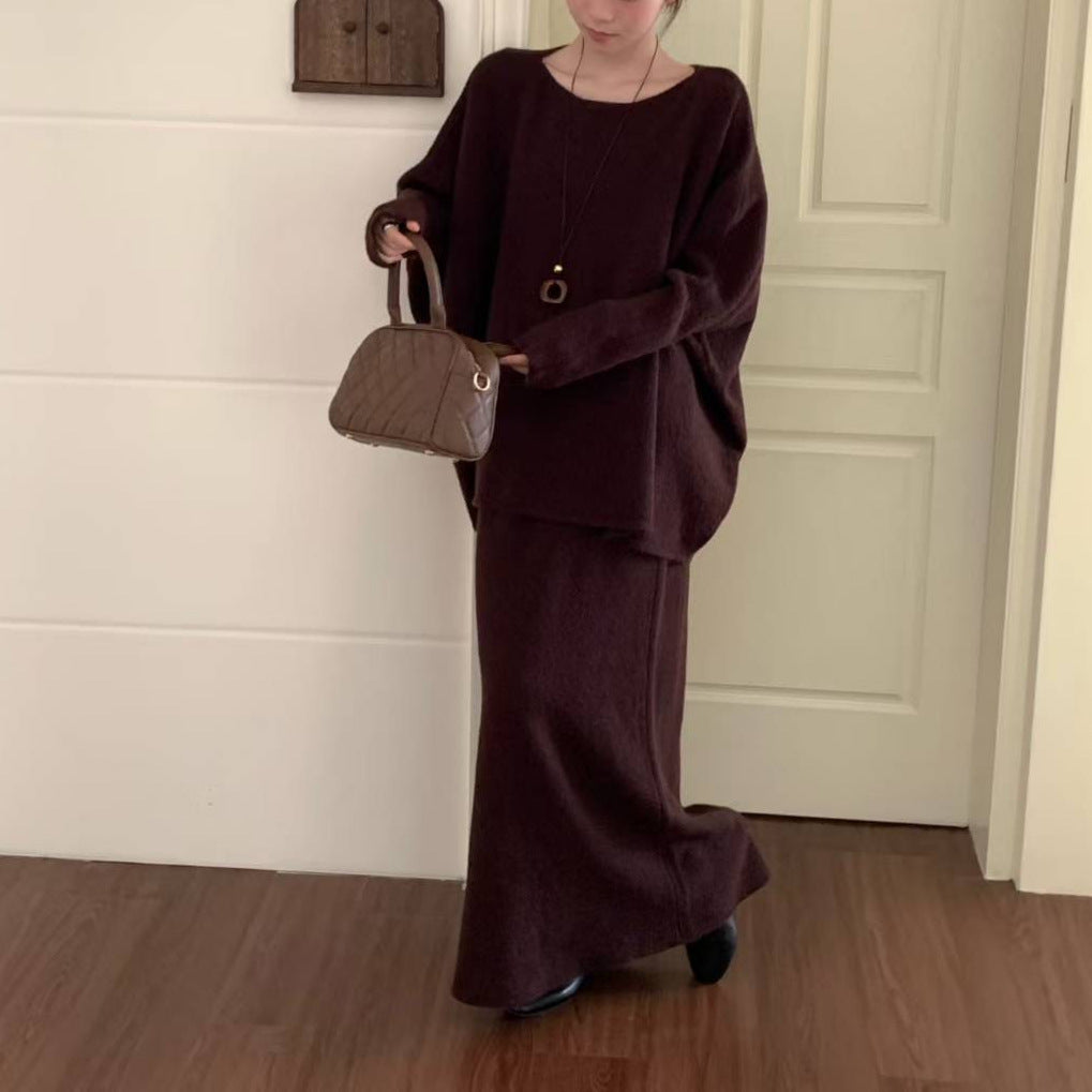 Damen Oversized Strickkleid in lässigem Schnitt mit weitem Ärmel Drune