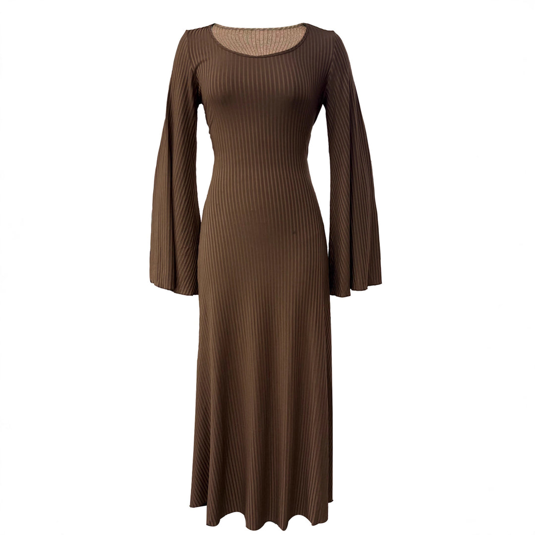 Damen Maxikleid mit weit ausgestellten Ärmeln und eleganten Details Drune
