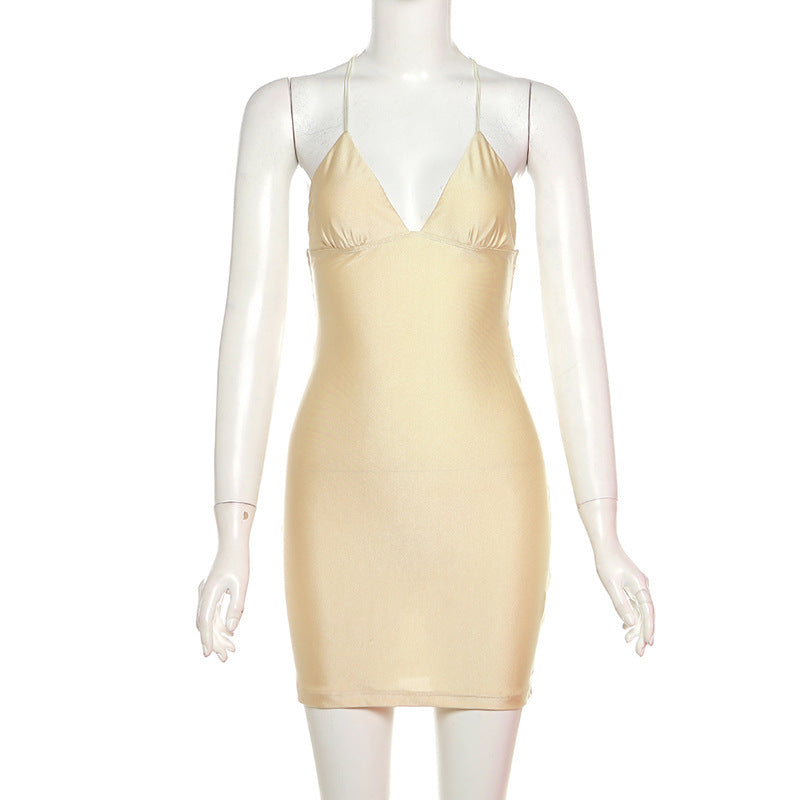 Damen Bodycon Kleid mit sexy Rückenschnürung Drune