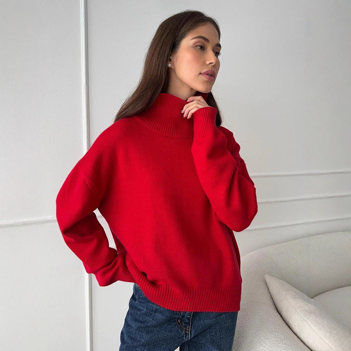 Damen Pullover mit hochschließendem Kragen und lässigem Schnitt Drune