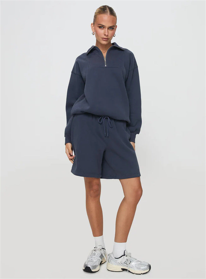 Damen Warming Sweatshirt und Shorts Set Drune