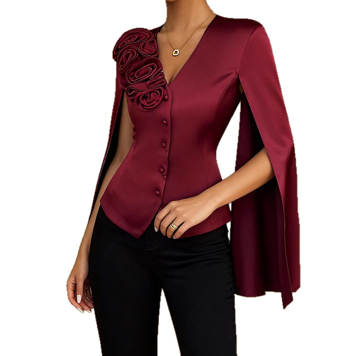 Damen schicke Bluse mit Glanz Drune