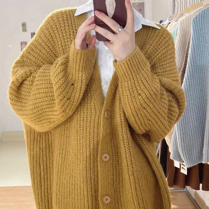 Damen Kuscheliger Strickcardigan mit oversized Schnitt Drune