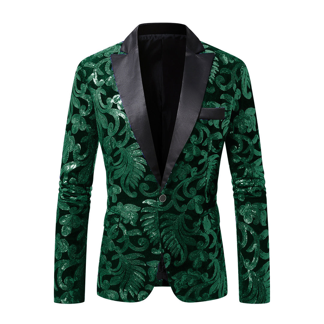 Damen eleganter Pailletten-Blazer mit floralem Design und luxuriösem Schnitt Drune