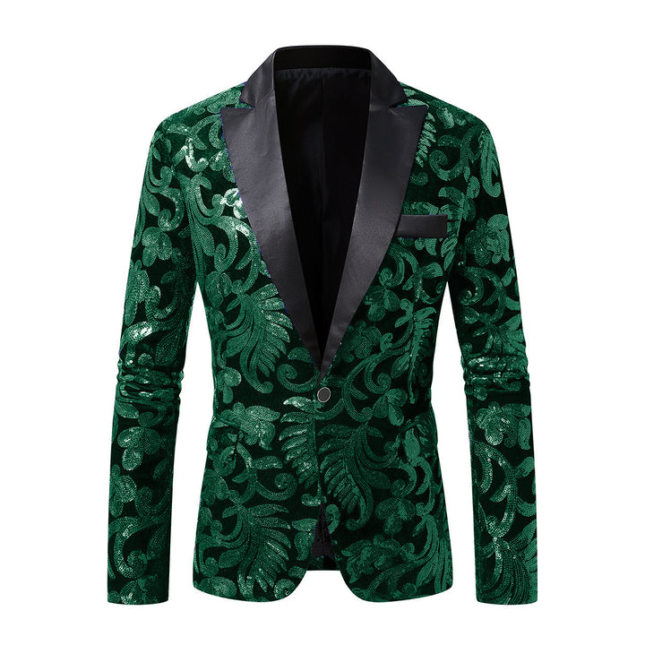 Damen eleganter Pailletten-Blazer mit floralem Design und luxuriösem Schnitt Drune