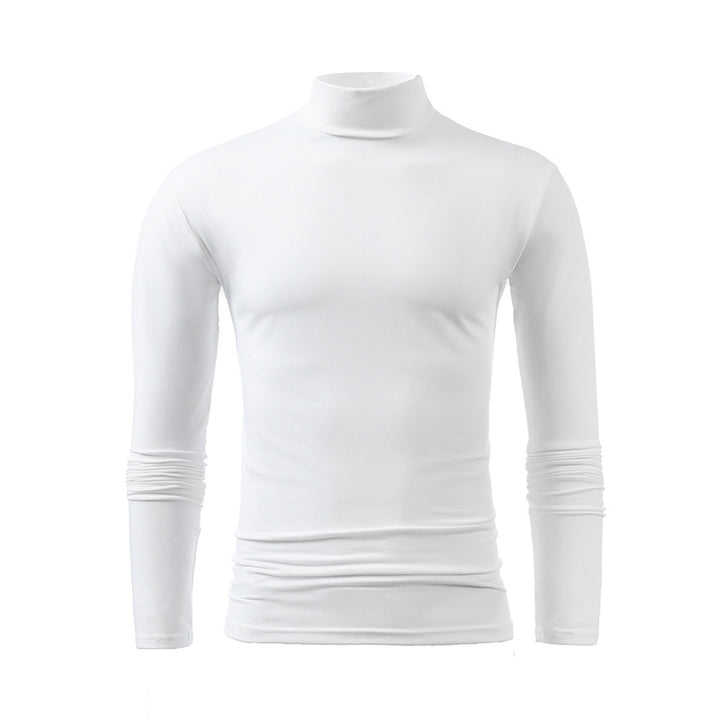 Herren nan schlankes Rollkragen-Langarmshirt aus feinem Baumwoll-Stretch Slim Fit Drune