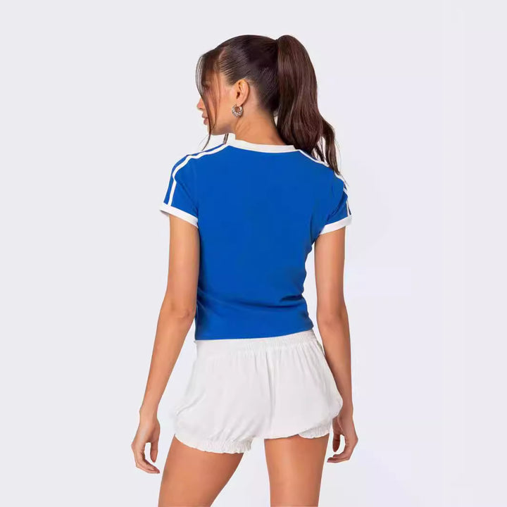 Damen Casual Graphic T-Shirt mit italienischem Thema Drune