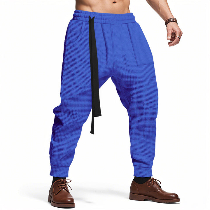 Herren lässige Struktur-Sweatpants mit verstellbarem Kordelzug Drune