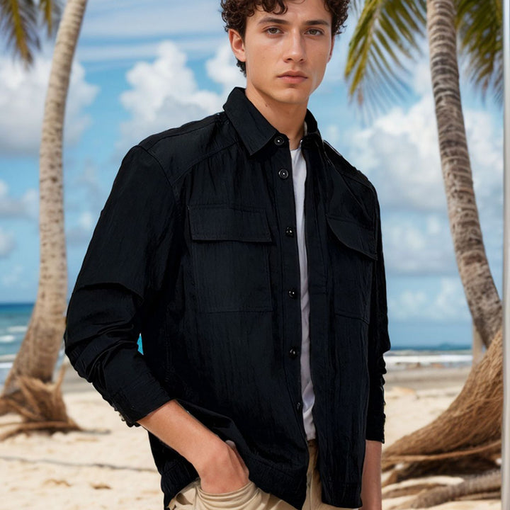 Herren lässige Sommerjacke mit Windschutz Drune