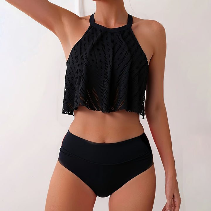 Damen Crop-Top Badeanzug mit hoch geschnittenem Slip Drune