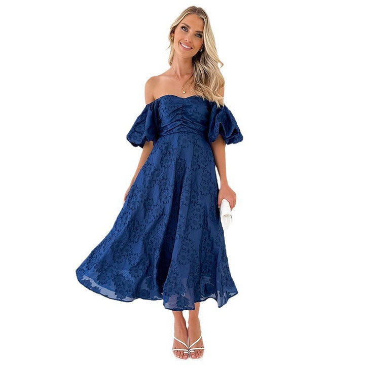 Damen Midikleid mit Puffärmeln und floralem Design Drune
