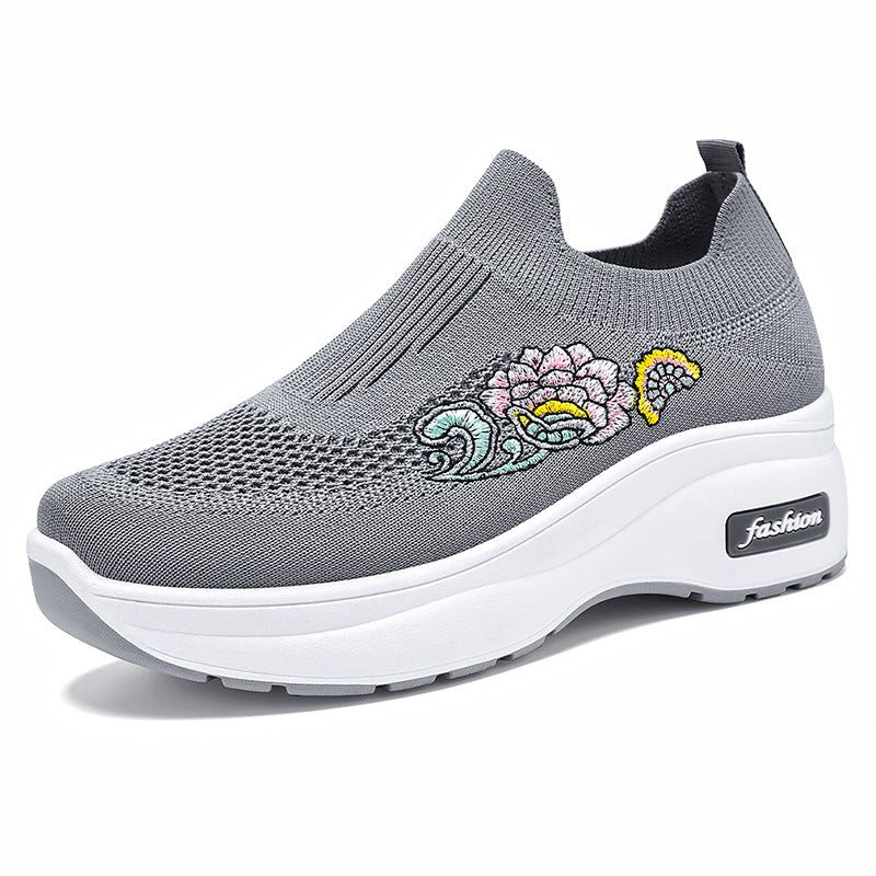 Damen nan atmungsaktive Strick-Sneaker mit Plateau-Sohle und elastischer Sockenkonstruktion Drune