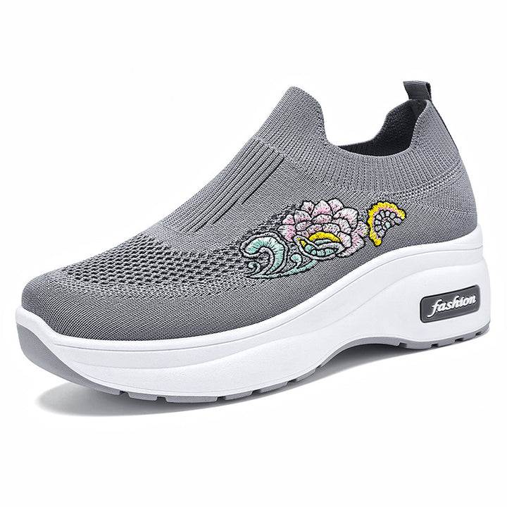 Damen nan atmungsaktive Strick-Sneaker mit Plateau-Sohle und elastischer Sockenkonstruktion Drune
