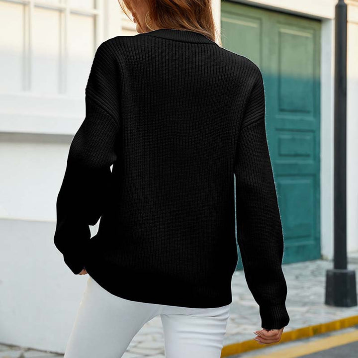 Drune | Klassischer Pullover Aus Einfarbigem Strickstoff
