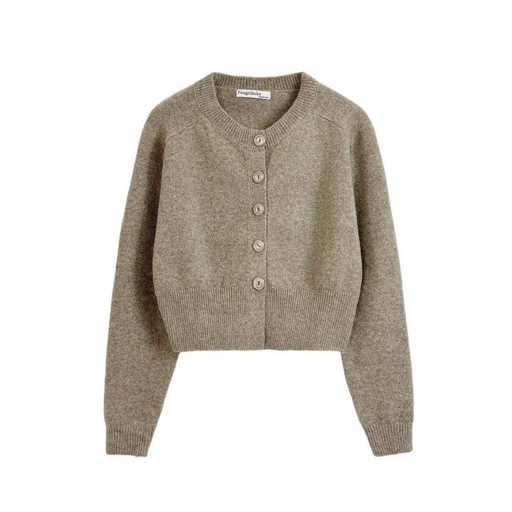 Damen cropped Strickjacke mit feinen Knopfdetails und modernem Schnitt Drune