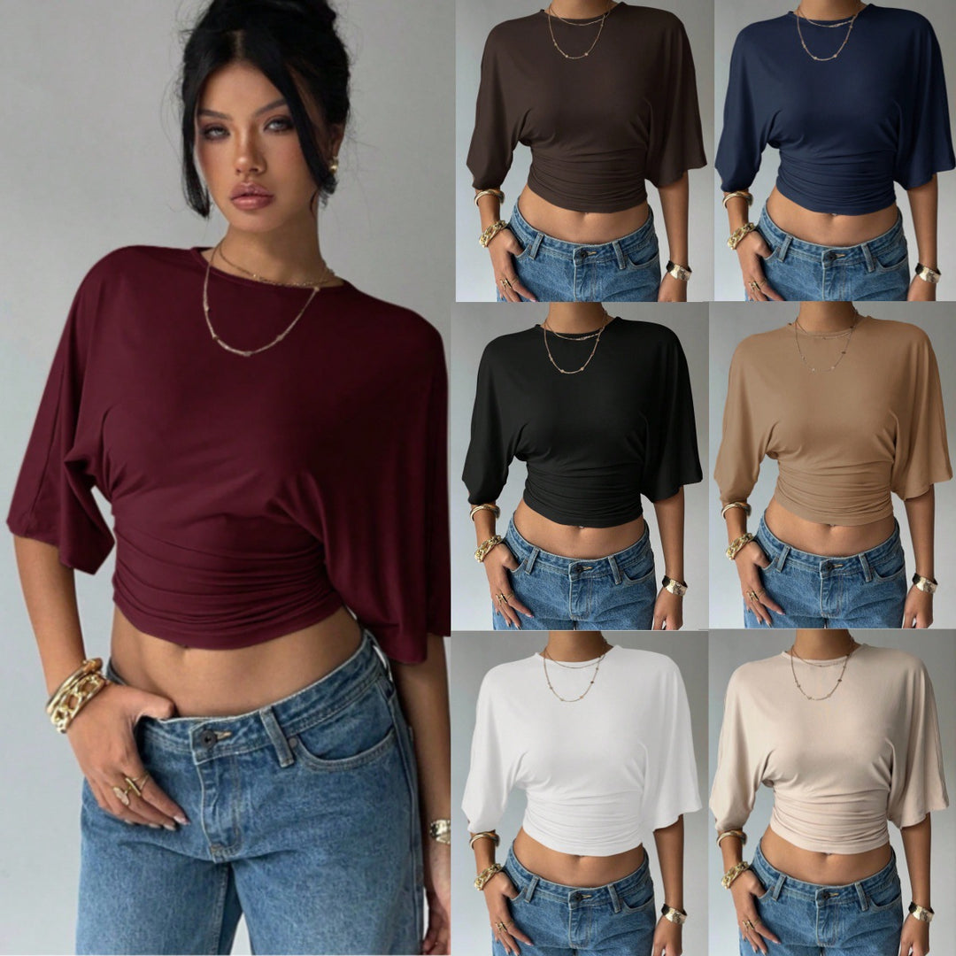 Damen Kurzärmliges Crop-Top Drune