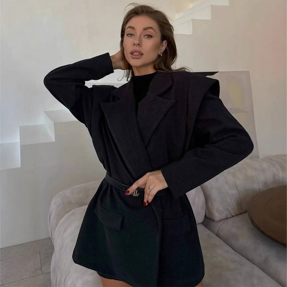 Damen elegante oversized Blazerjacke Drune