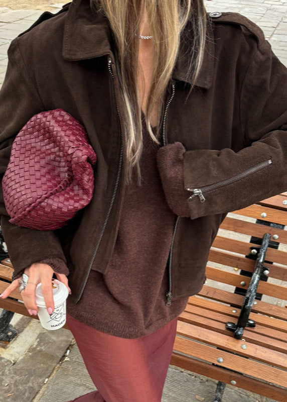 Drune | Touch Cropped Wildlederjacke