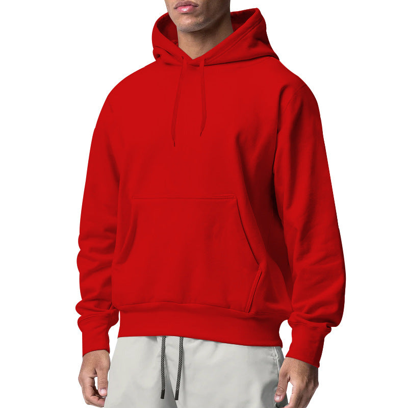 Herren nan Kapuzenpullover mit Kängurutasche, Relaxed-Fit und gerippten Bündchen Drune