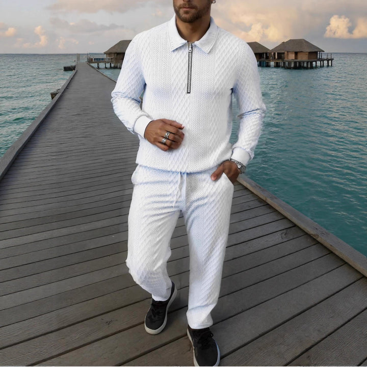 Herren Elegantes Strickanzug aus atmungsaktivem Material mit Stehkragen Drune