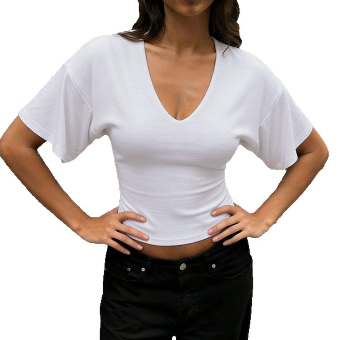 Damen V-Ausschnitt Oversized-Shirt Drune