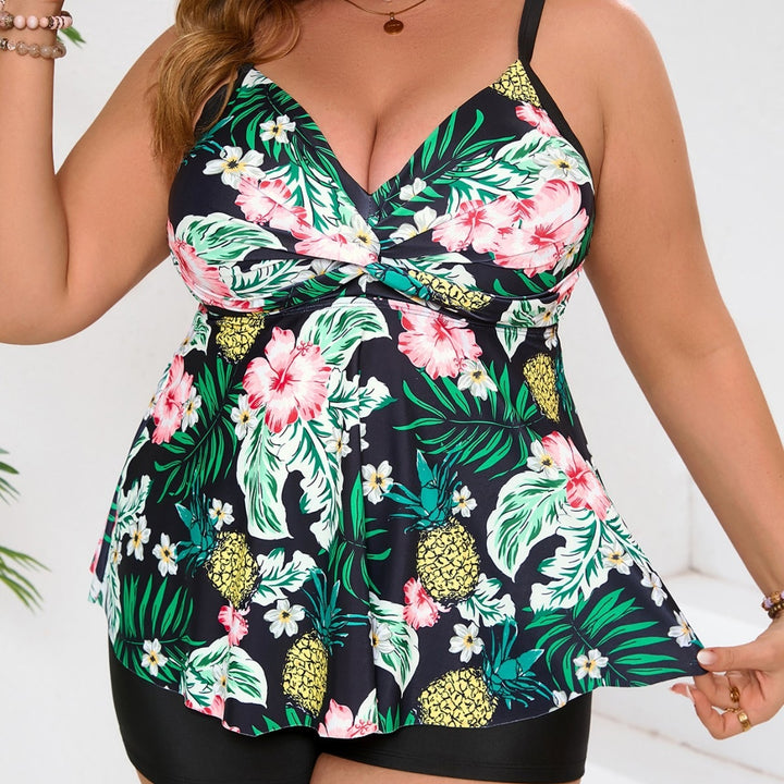 Damen Tankini mit floralem Design und figurformendem Schnitt Drune