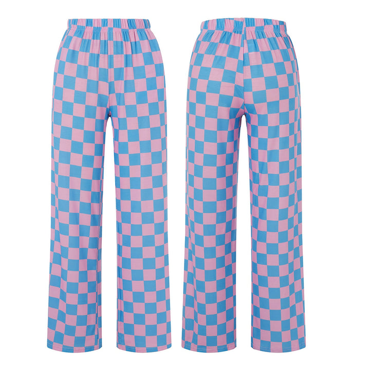 Damen Karierte Palazzohose Drune