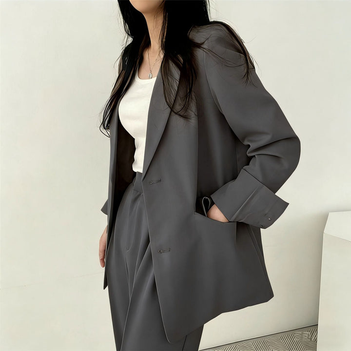 Damen elegantes Blazer-Set mit weitem Schnitt Drune