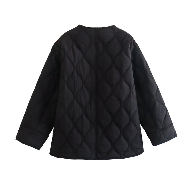 Damen gesteppte Übergangsjacke mit modischem Design und praktischen Taschen Drune