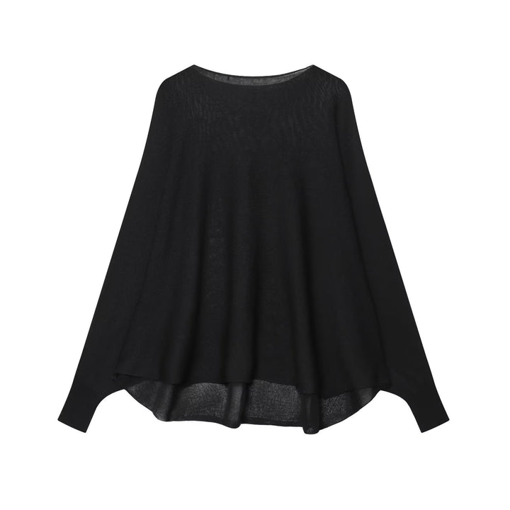 Damen lockerer Strickpullover mit weitem Schnitt und Rundhalsausschnitt Drune