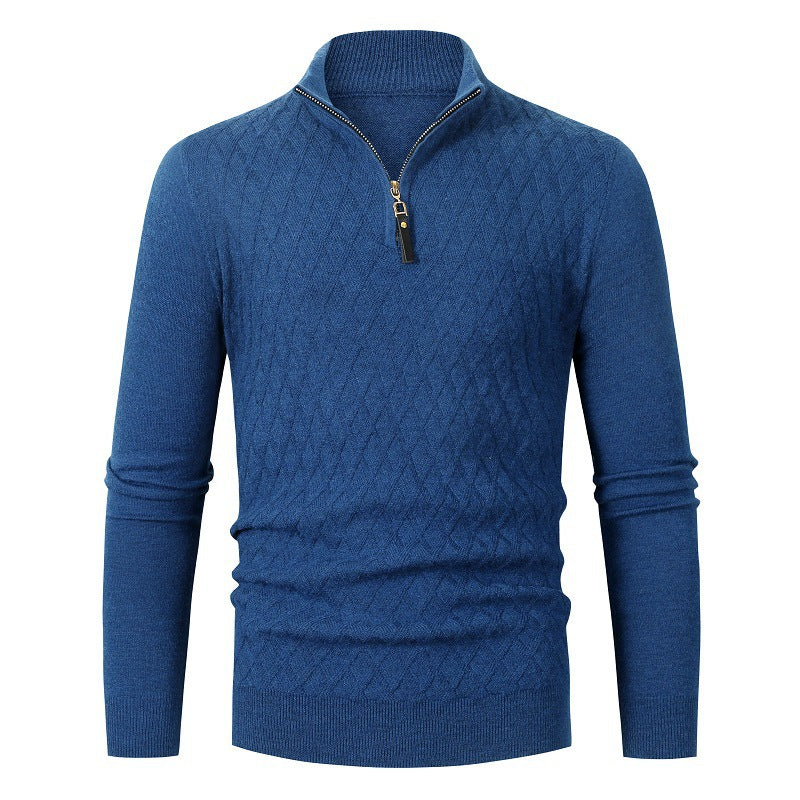 Herren Strickpullover mit Stehkragen und Reißverschluss Drune