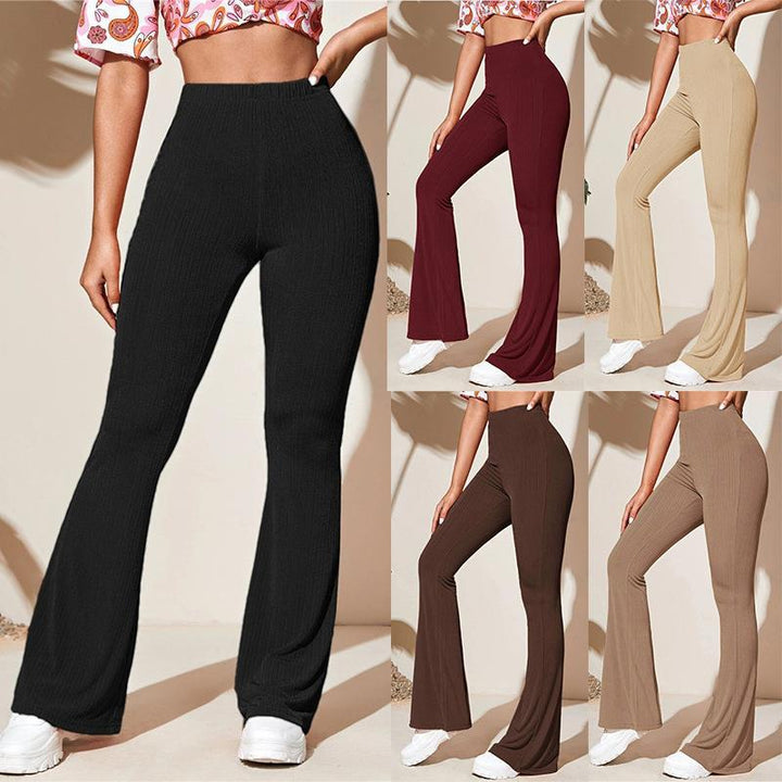 Damen lässige Bootcut-Hosen mit Rippstruktur Drune