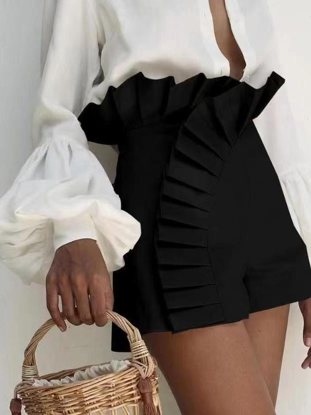 Damen Rüschenshorts mit asymmetrischem Schnitt Drune