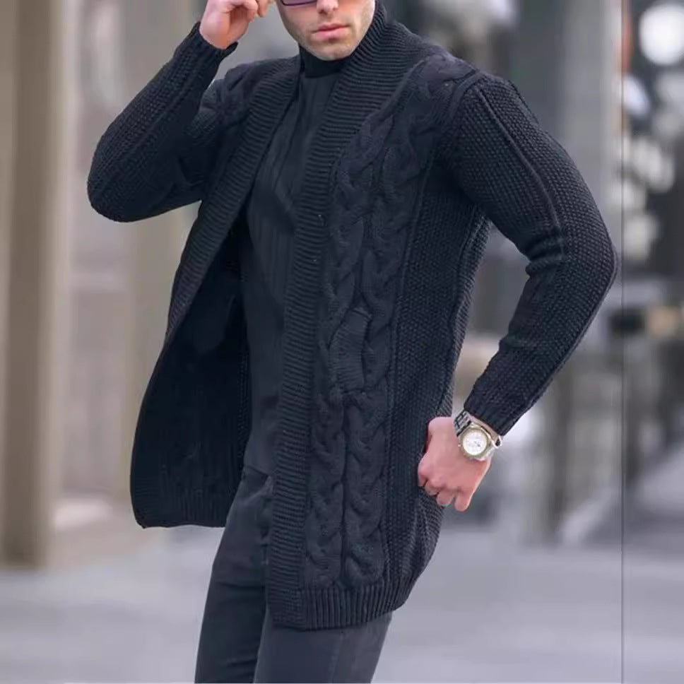 Herren Grobstrick Cardigan mit modischem Zopfmuster und lässigem Schnitt Drune