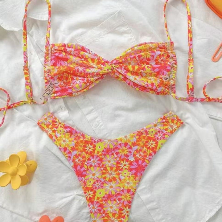 Damen Triangel-Bikini mit floralem Design Drune