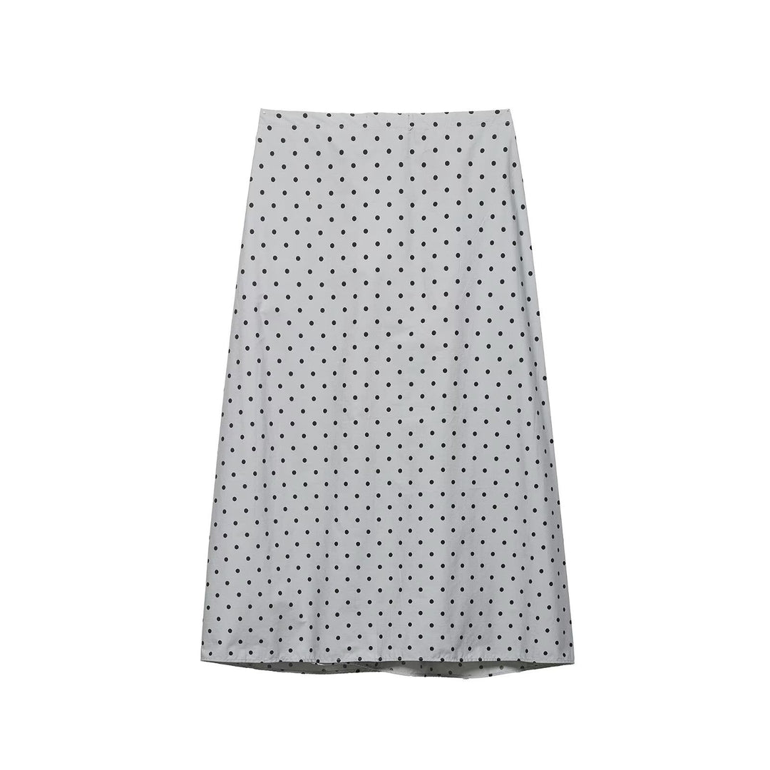 Damen Midi-Rock mit verspieltem Punkte-Design und elastischem Taillenzug Drune
