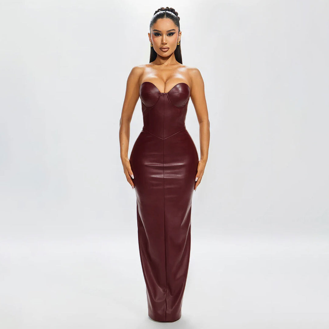 Damen Korsett-Oberteil im eleganten Look mit figurbetonendem Schnitt und strapazierfähigem Kunstleder Drune