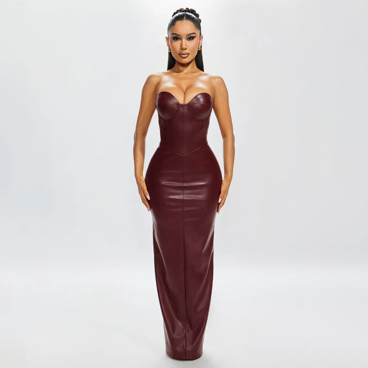 Damen Korsett-Oberteil im eleganten Look mit figurbetonendem Schnitt und strapazierfähigem Kunstleder Drune