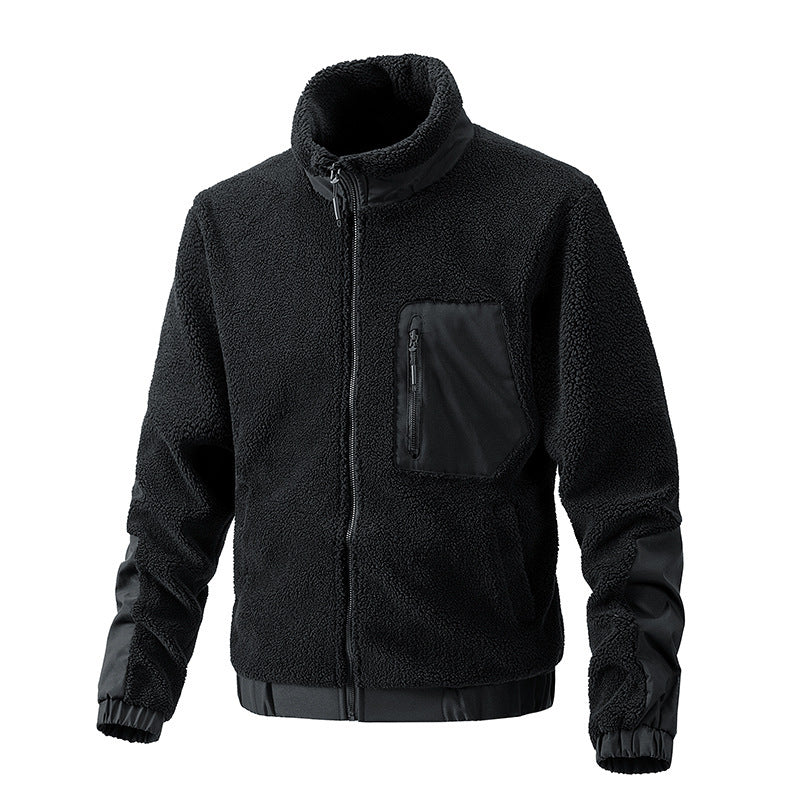 Herren Fleecejacke mit hochgeschlossenem Kragen und seitlichen Reißverschlusstaschen Drune