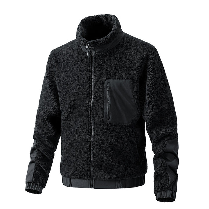 Herren Fleecejacke mit hochgeschlossenem Kragen und seitlichen Reißverschlusstaschen Drune