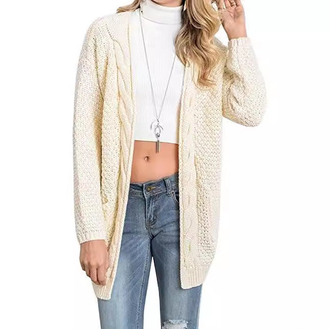 Damen Luftiger Strickcardigan mit offenen Taschen und lässigem Schnitt Drune