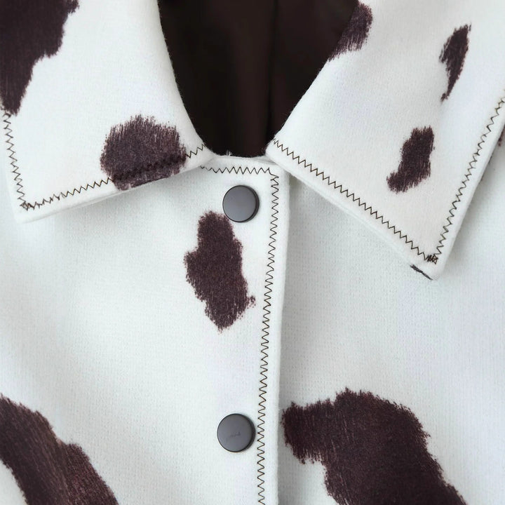 Damen cropped Kunstlederjacke im tierischen Muster Drune