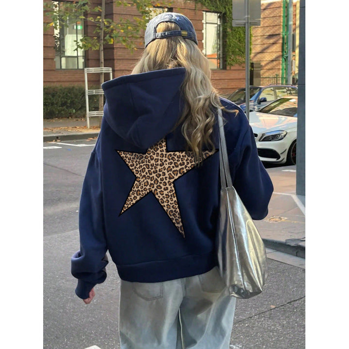 Damen Kapuzenpullover mit glitzerndem Sternmotiv Drune