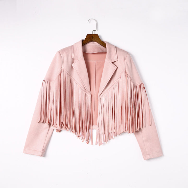 Damen Fransenjacke aus hochwertigem Suede-Mix Drune