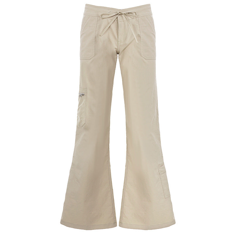 Damen bequeme Cargo-Hose mit elastischem Bund und praktischen Seitentaschen Drune