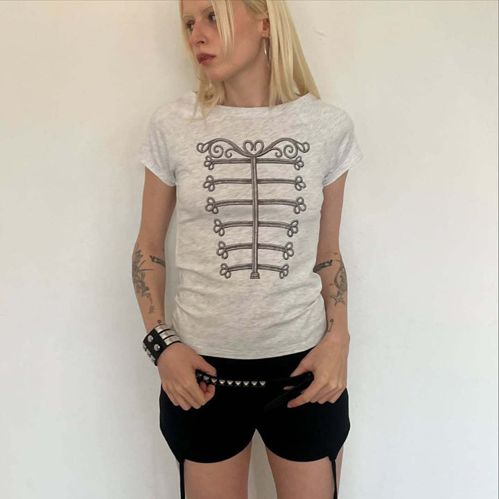 Damen Elegantes T-Shirt mit skulpturalem Design Drune