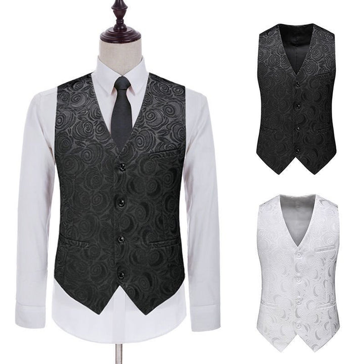 Herren nan Jacquardweste mit ornamentaler Struktur, spitz zulaufendem Saum und satinierter Rückseite Drune
