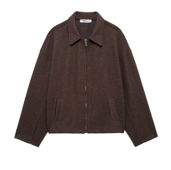 Damen Modische Übergangsjacke mit stylishem Stehkragen und praktischen Reißverschlusstaschen Drune