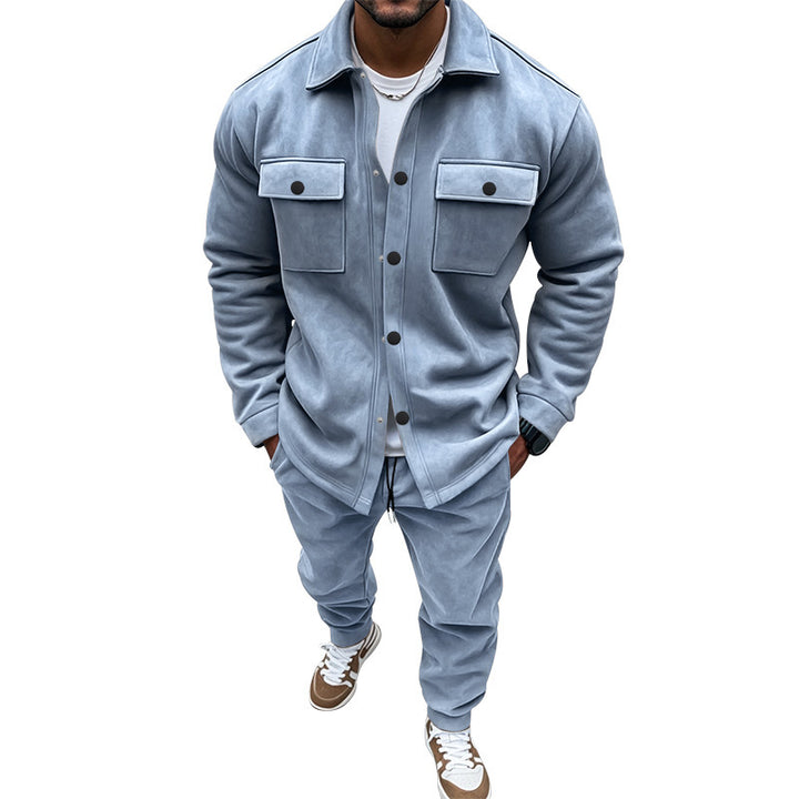 Herren lässiger Utility-Anzug aus Mikrofaser mit praktischen Taschen Drune